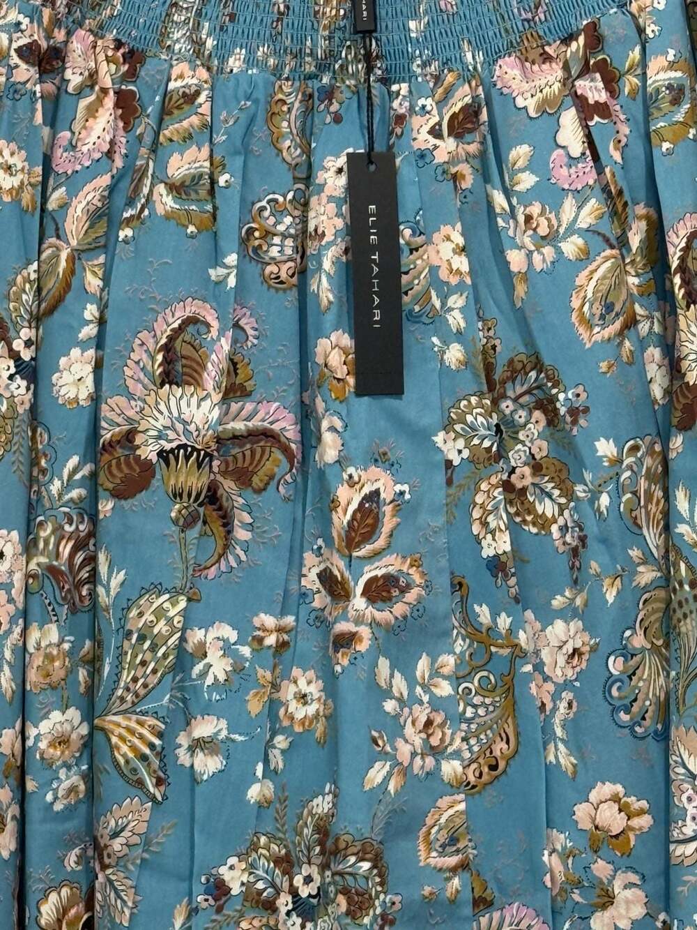 Elie Tahari Dream Garden Floral Print Midi Skirt in Blue NWT - Picture 3 of 7
